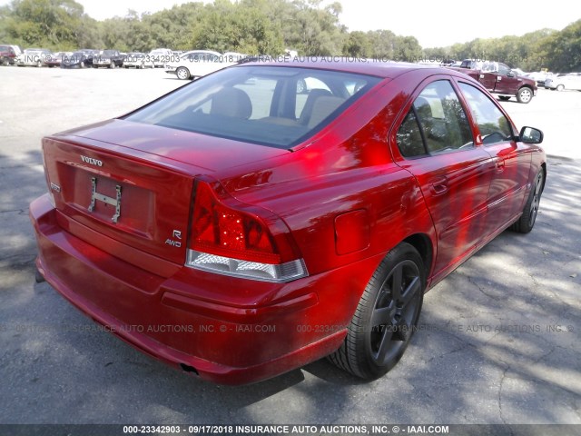 YV1RH527752466473 - 2005 VOLVO S60 R RED photo 4