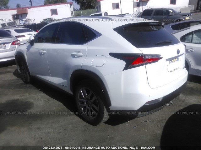 JTJBJRBZ8G2041428 - 2016 LEXUS NX 300H WHITE photo 3