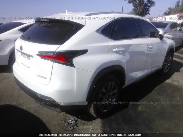 JTJBJRBZ8G2041428 - 2016 LEXUS NX 300H WHITE photo 4