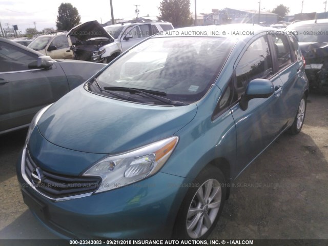 3N1CE2CP1EL390428 - 2014 NISSAN VERSA NOTE S/S PLUS/SV/SL BLUE photo 2