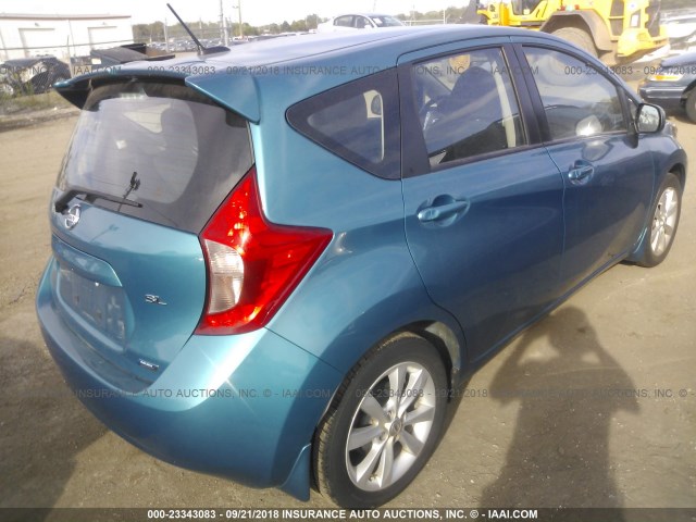 3N1CE2CP1EL390428 - 2014 NISSAN VERSA NOTE S/S PLUS/SV/SL BLUE photo 4