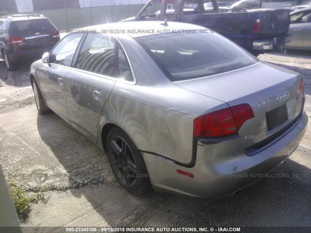 WAUAF78E87A244380 - 2007 AUDI A4 2/TURBO SILVER photo 3