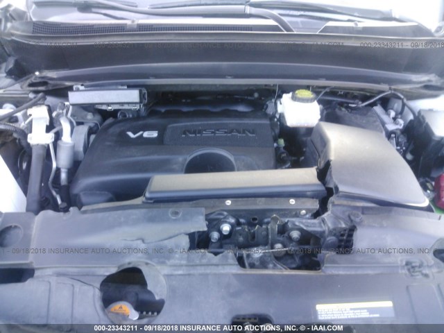 5N1DR2MM0HC605187 - 2017 NISSAN PATHFINDER S/SV/SL/PLATINUM SILVER photo 10