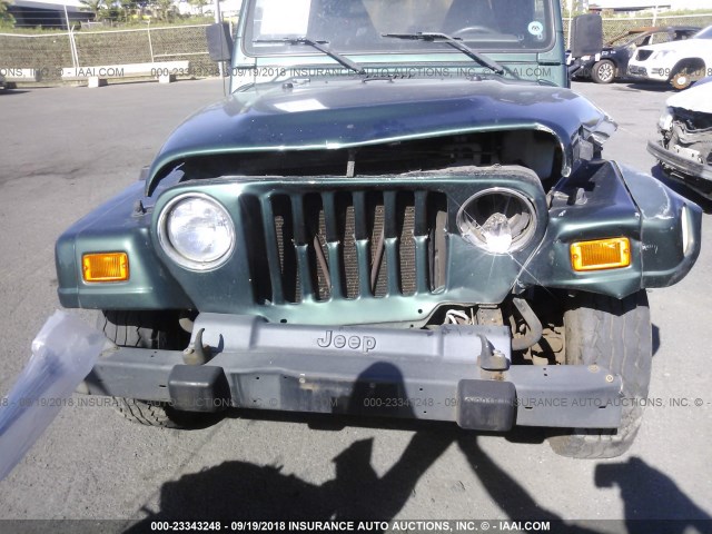 1J4FA59S71P372138 - 2001 JEEP WRANGLER / TJ SAHARA GREEN photo 6