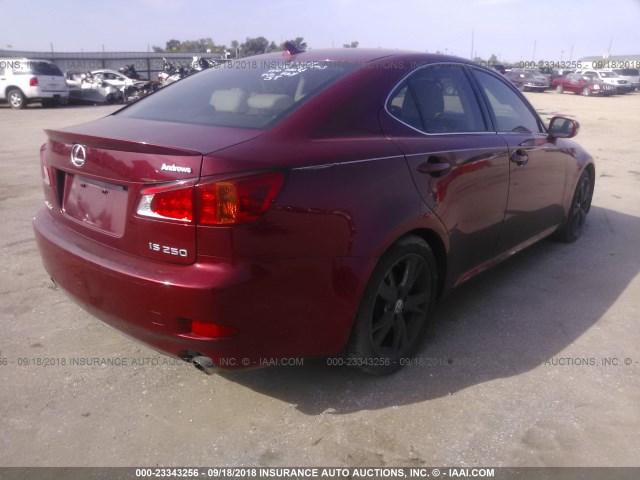 JTHBK262392093233 - 2009 LEXUS IS 250 RED photo 4