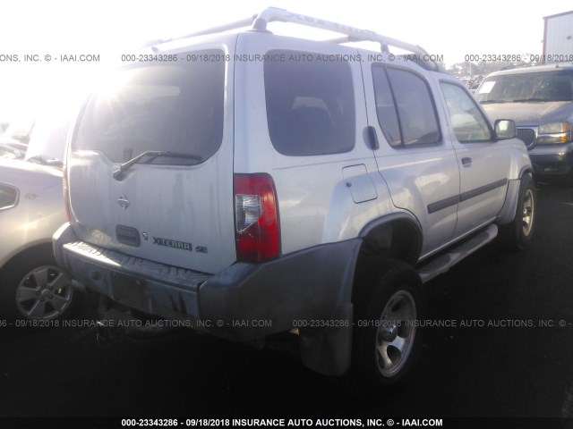 5N1ED28T61C515035 - 2001 NISSAN XTERRA XE/SE SILVER photo 4