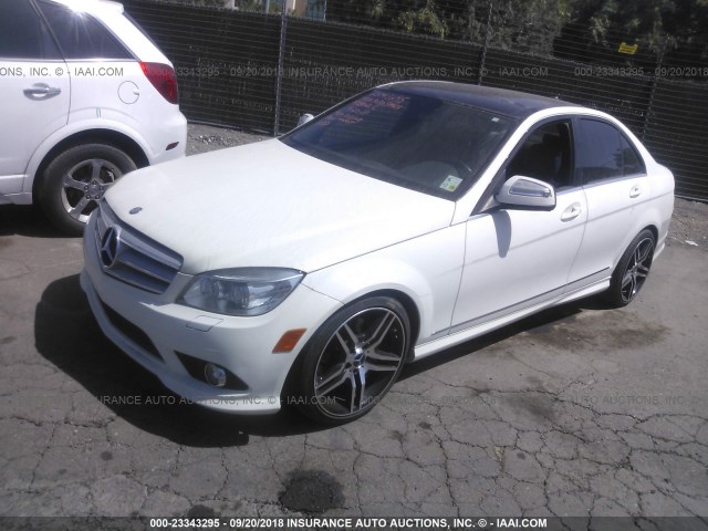 WDDGF56X58R031367 - 2008 MERCEDES-BENZ C 350 WHITE photo 2