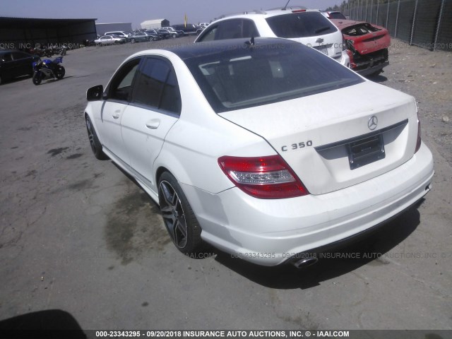 WDDGF56X58R031367 - 2008 MERCEDES-BENZ C 350 WHITE photo 3