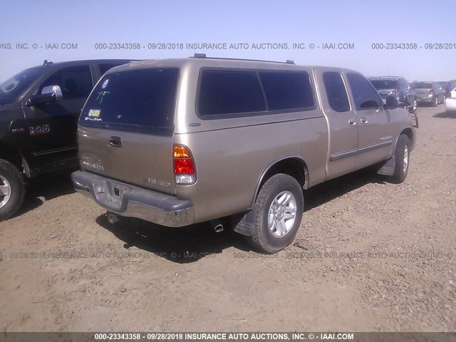 5TBBT44134S446942 - 2004 TOYOTA TUNDRA ACCESS CAB SR5 GOLD photo 4