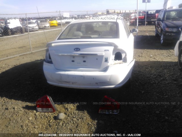 KNAFE122385493877 - 2008 KIA SPECTRA EX/LX/SX WHITE photo 6