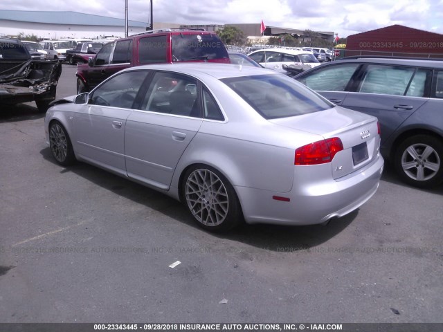 WAUDF78E78A016630 - 2008 AUDI A4 2.0T QUATTRO SILVER photo 3