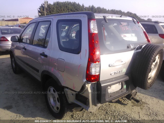 JHLRD78586C008927 - 2006 HONDA CR-V LX SILVER photo 3