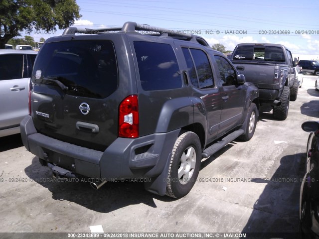 5N1AN08U08C512568 - 2008 NISSAN XTERRA OFF ROAD/S/SE GRAY photo 4