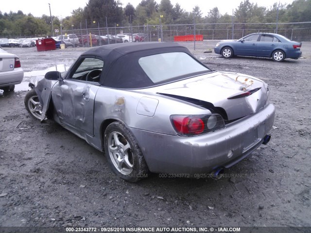 JHMAP11461T008545 - 2001 HONDA S2000 SILVER photo 3