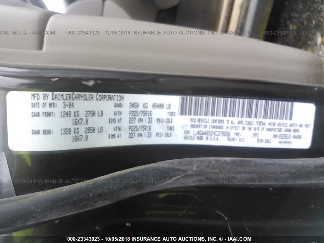 1J4GW48S24C379656 - 2004 JEEP GRAND CHEROKEE LAREDO/COLUMBIA/FREEDOM 灰色 照片 9