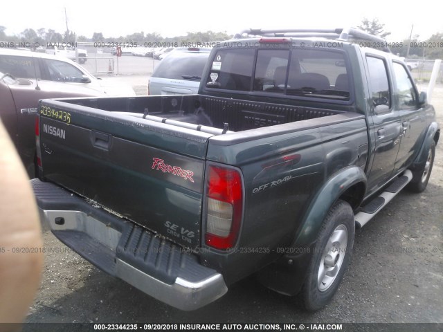 1N6ED27Y0YC412606 - 2000 NISSAN FRONTIER CREW CAB XE/CREW CAB SE GREEN photo 4