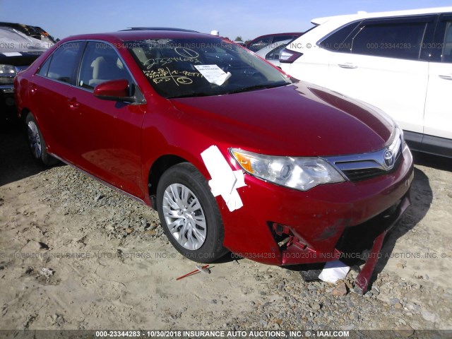 4T1BF1FK2EU832358 - 2014 TOYOTA CAMRY L/SE/LE/XLE RED photo 1