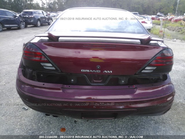 1G2NF52E41M531890 - 2001 PONTIAC GRAND AM SE1 BURGUNDY photo 6