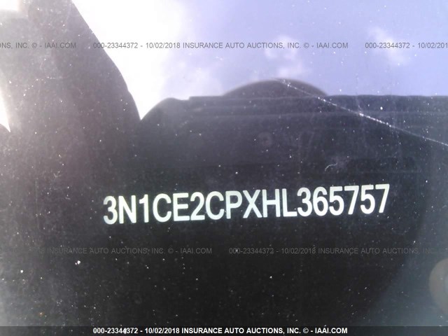 3N1CE2CPXHL365757 - 2017 NISSAN VERSA NOTE S/S PLUS/SV/SL/SR WHITE photo 9