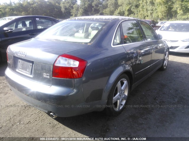 WAULT68E12A083634 - 2002 AUDI A4 3.0 QUATTRO GRAY photo 4