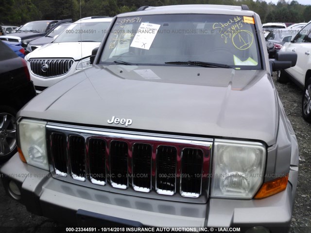 1J8HG58N66C317941 - 2006 JEEP COMMANDER LIMITED Pewter photo 6