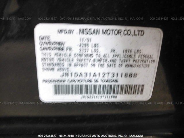 JN1DA31A12T311688 - 2002 NISSAN MAXIMA GLE/SE GRAY photo 9