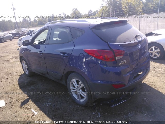 KM8JU3AC7BU255965 - 2011 HYUNDAI TUCSON GLS/LIMITED BLUE photo 3