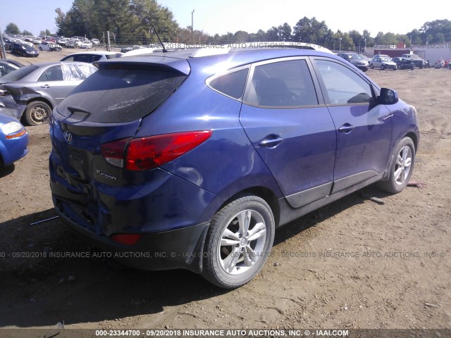 KM8JU3AC7BU255965 - 2011 HYUNDAI TUCSON GLS/LIMITED BLUE photo 4