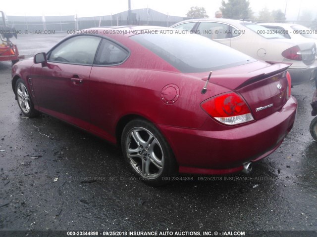 KMHHM65D26U190242 - 2006 HYUNDAI TIBURON GS RED photo 3