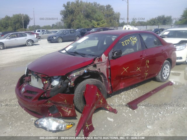 2T1BU4EE9BC541193 - 2011 TOYOTA COROLLA S/LE RED photo 2