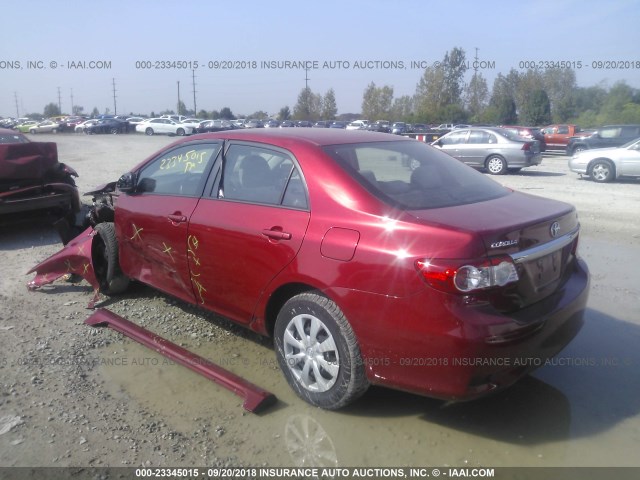 2T1BU4EE9BC541193 - 2011 TOYOTA COROLLA S/LE RED photo 3