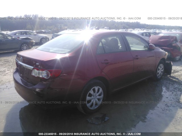 2T1BU4EE9BC541193 - 2011 TOYOTA COROLLA S/LE RED photo 4