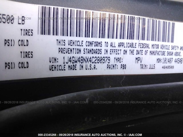 1J4GW48NX4C280979 - 2004 JEEP GRAND CHEROKEE LAREDO/COLUMBIA/FREEDOM BLUE photo 9