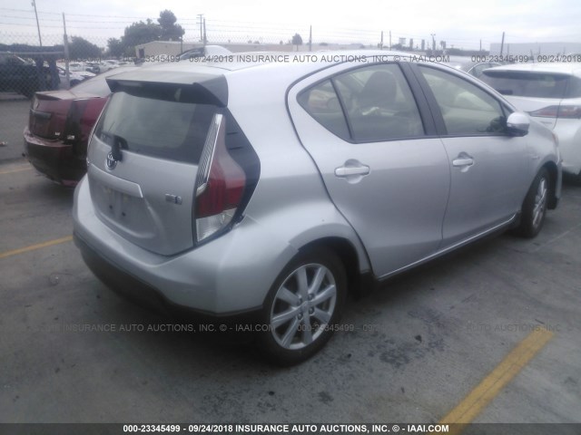 JTDKDTB34H1598556 - 2017 TOYOTA PRIUS C SILVER photo 4