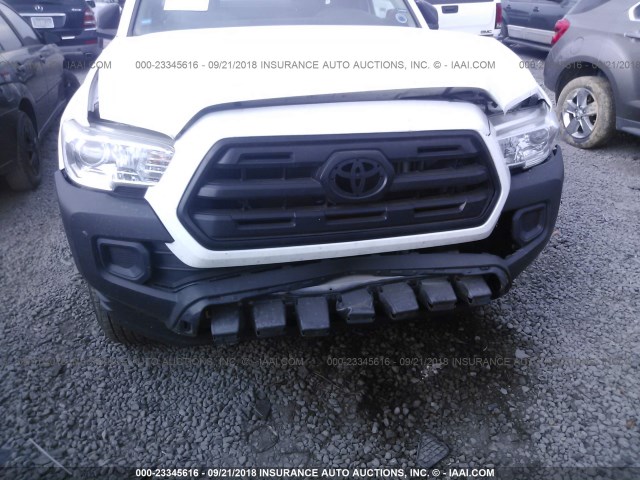 5TFRX5GN8GX061504 - 2016 TOYOTA TACOMA ACCESS CAB/SR/SR5 WHITE photo 6