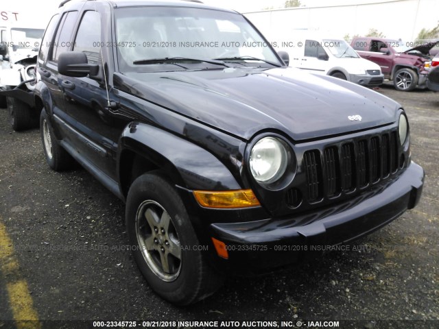 1J4GL38K55W637283 - 2005 JEEP LIBERTY RENEGADE BLACK photo 1