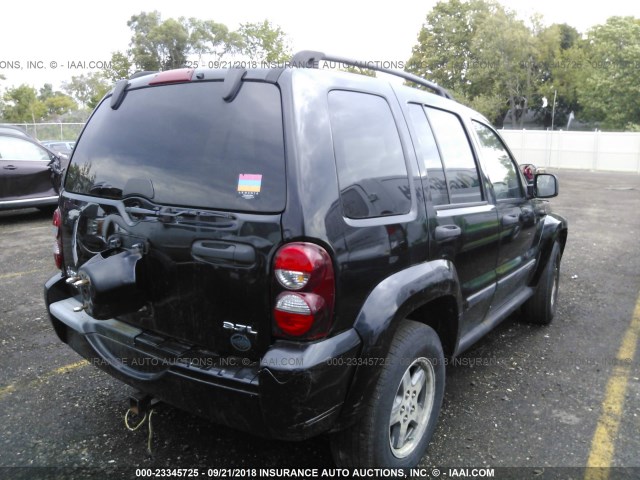 1J4GL38K55W637283 - 2005 JEEP LIBERTY RENEGADE BLACK photo 4