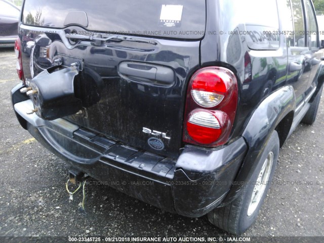1J4GL38K55W637283 - 2005 JEEP LIBERTY RENEGADE BLACK photo 6