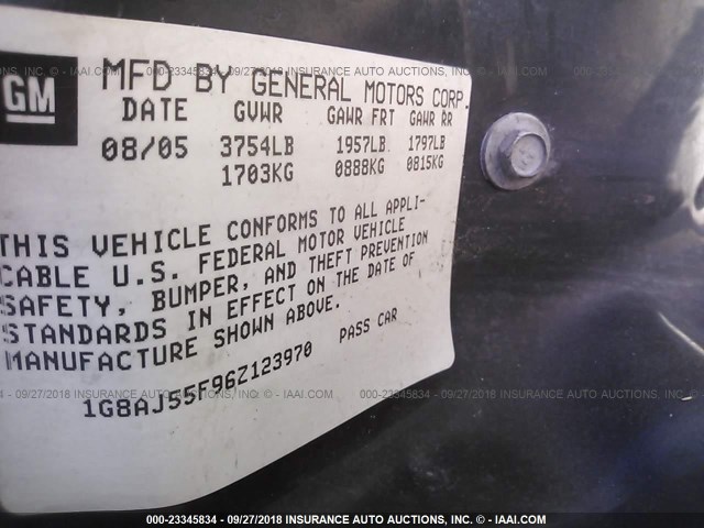 1G8AJ55F96Z123970 - 2006 SATURN ION LEVEL 2 RED photo 9