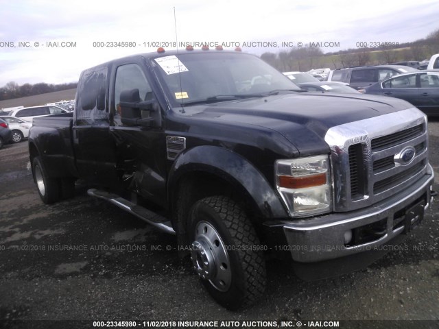 1FTXW43R18EC10698 - 2008 FORD F450 SUPER DUTY BLACK photo 1