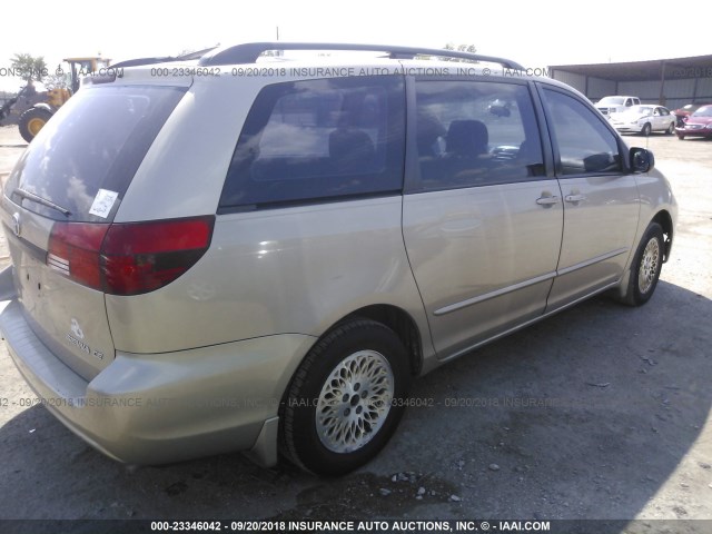 5TDZA23C34S195990 - 2004 TOYOTA SIENNA CE/LE BEIGE photo 4