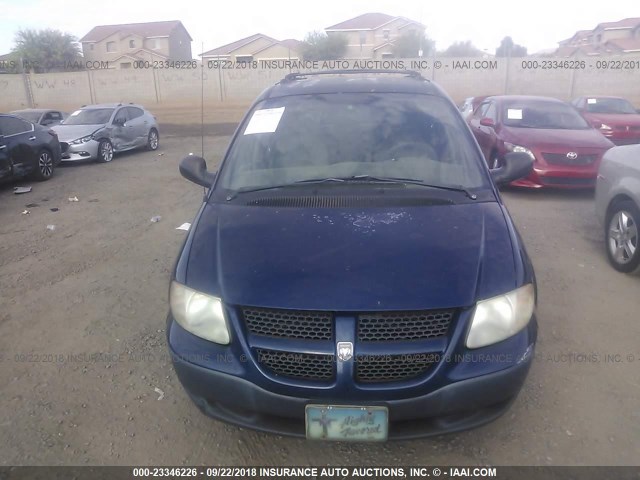 1B4GP25B52B587347 - 2002 DODGE CARAVAN SE BLUE photo 6