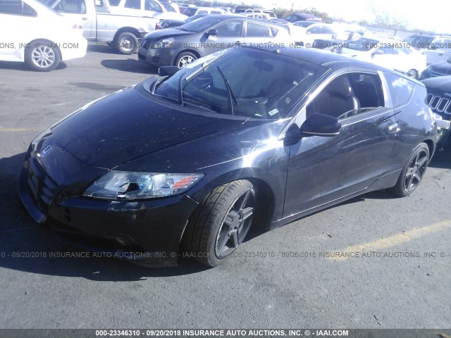 JHMZF1D69CS005392 - 2012 HONDA CR-Z EX BLACK photo 2