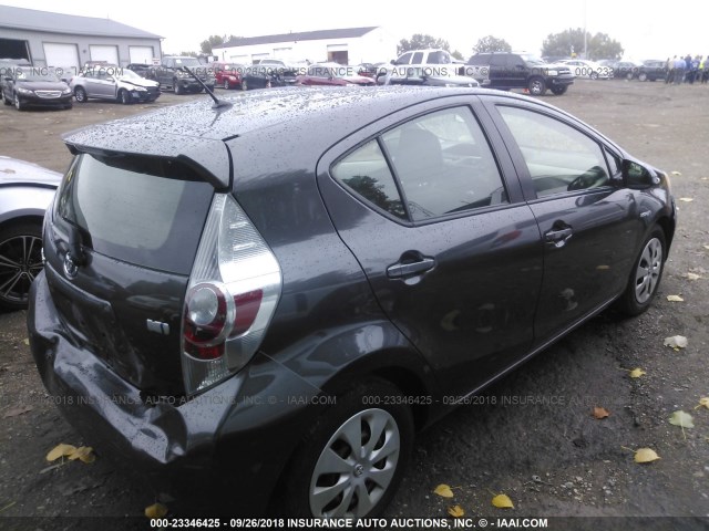 JTDKDTB39C1506737 - 2012 TOYOTA PRIUS C GRAY photo 4