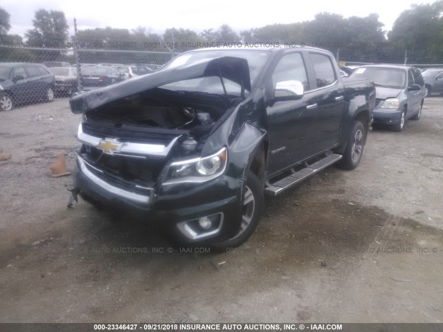 1GCGTBE30F1248871 - 2015 CHEVROLET COLORADO LT GREEN photo 2