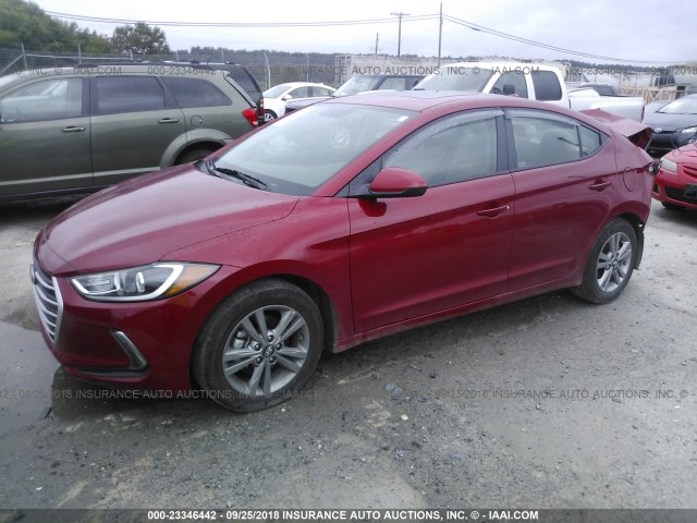 KMHD84LF8JU472874 - 2018 HYUNDAI ELANTRA SEL/VALUE/LIMITED RED photo 2