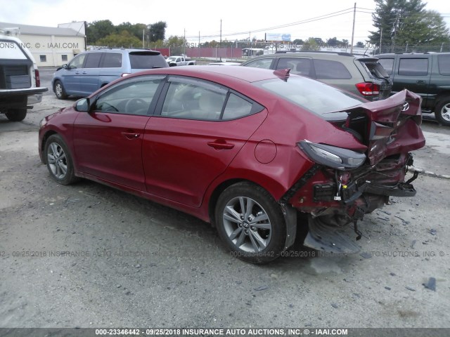 KMHD84LF8JU472874 - 2018 HYUNDAI ELANTRA SEL/VALUE/LIMITED RED photo 3