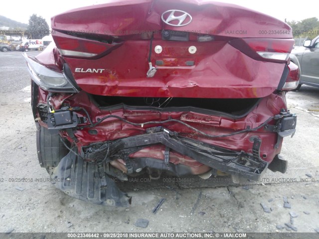 KMHD84LF8JU472874 - 2018 HYUNDAI ELANTRA SEL/VALUE/LIMITED RED photo 6