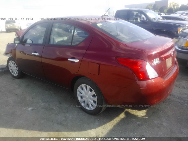 3N1CN7AP6CL861521 - 2012 NISSAN VERSA S/SV/SL RED photo 3