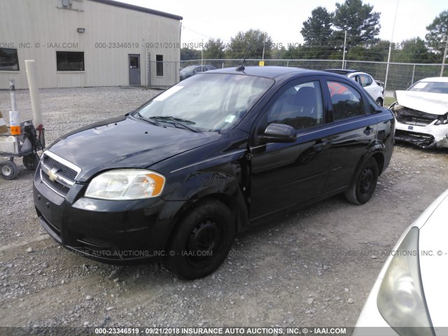KL1TD56E89B328440 - 2009 CHEVROLET AVEO LS/LT BLACK photo 2
